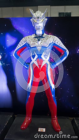 Life size of Ultraman zero model is a fictional character from the Ultra Series, displaying at Japan festival. Editorial Stock Photo